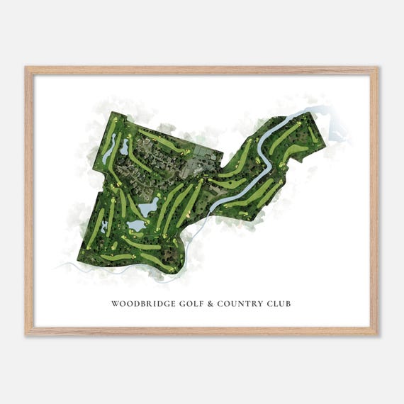 Woodbridge Golf Country Club In Woodbridge California Classic Watercolor Map Golfer Gift Golf Wall Art Golf Poster Print