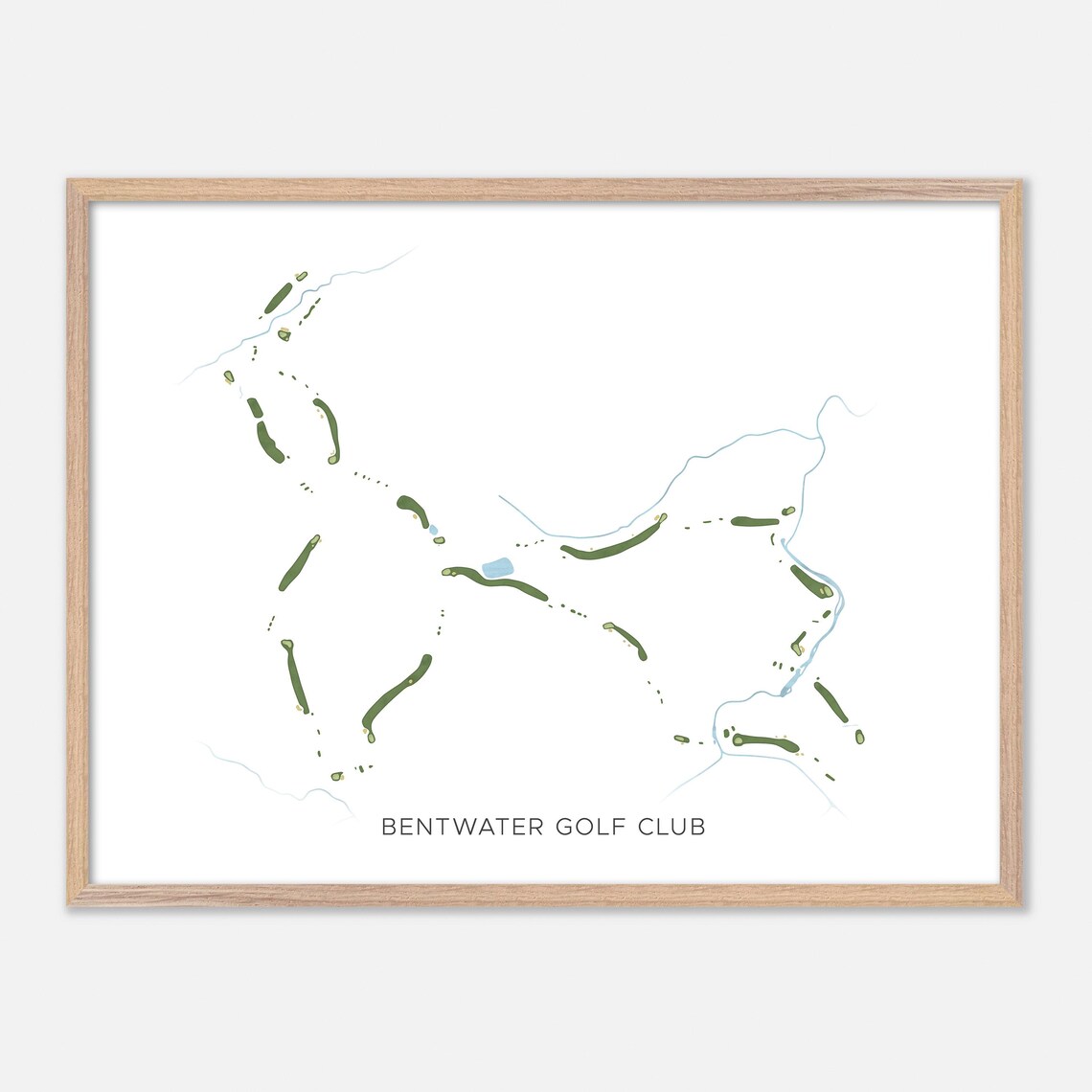 Bentwater Golf Club Acworth Georgia Modern Watercolor Golf Map Poster