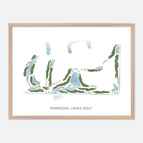 Pembroke Lakes Golf In Pembroke Pines Florida Modern Watercolor Map Golfer Gift Golf Wall Art Golf Poster Print Course Layout