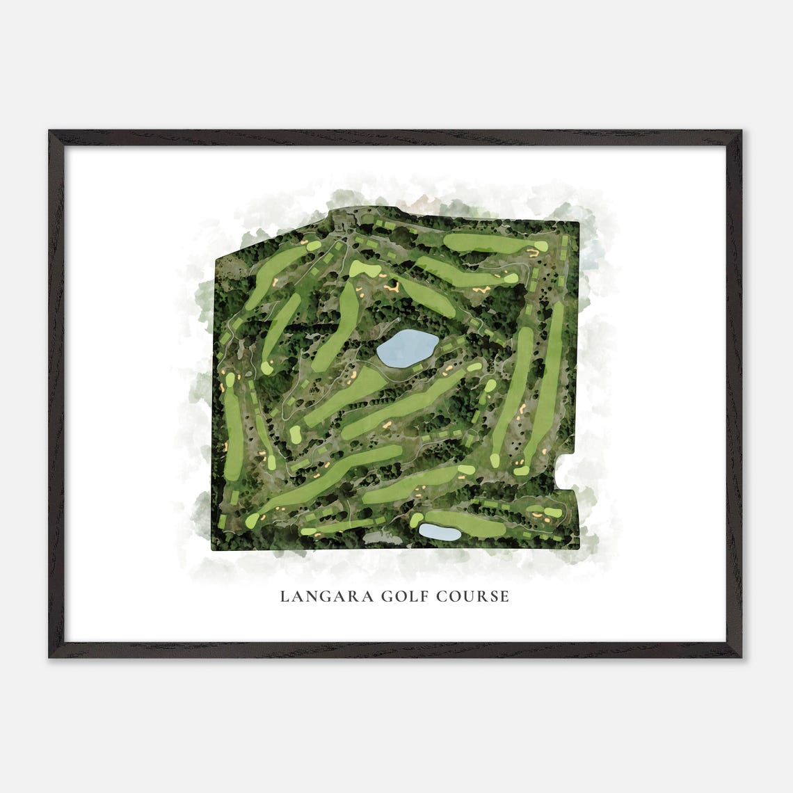 Langara Golf Course Vancouver Canada Classic Watercolor Map Poster - Image 4