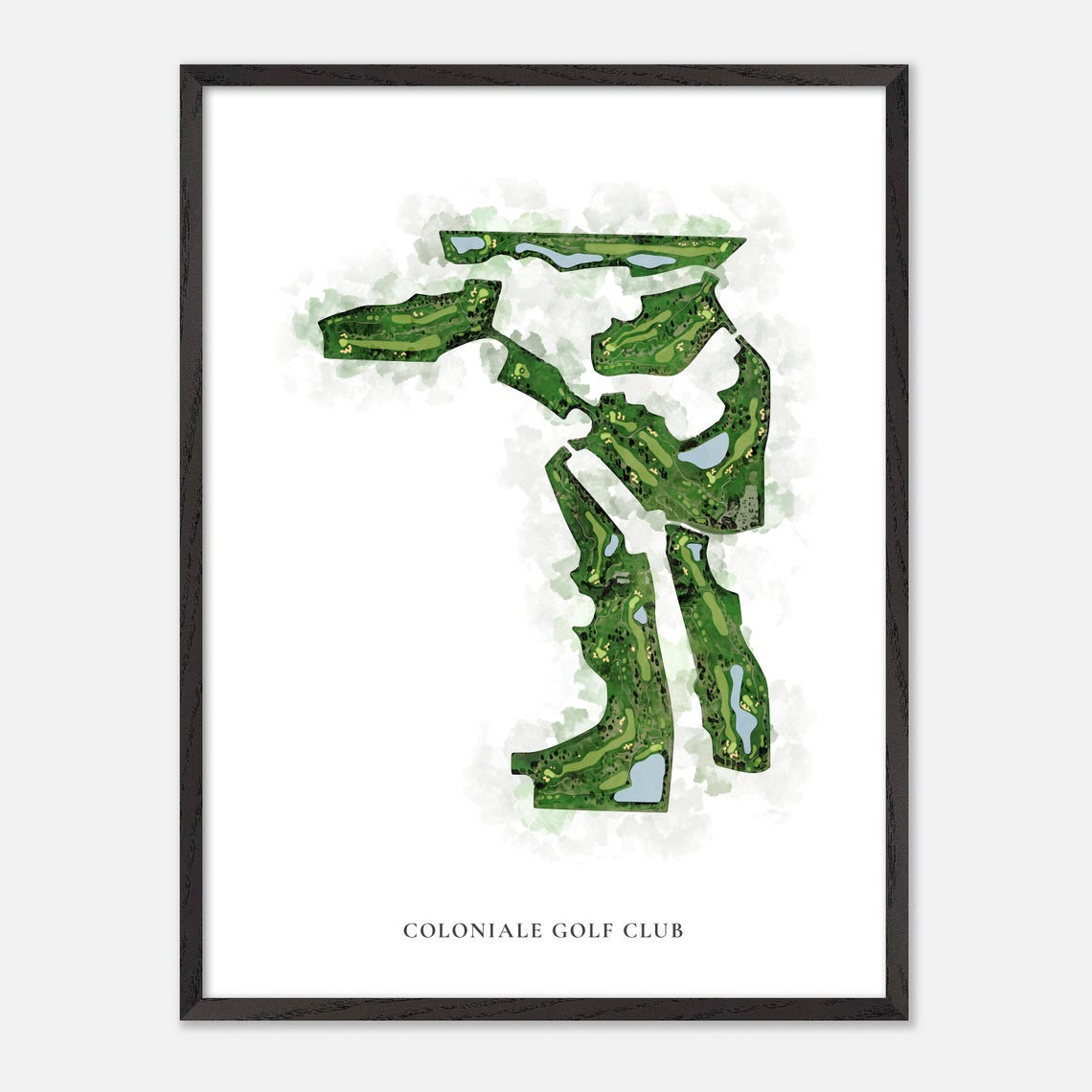 Coloniale Golf Club Canada Classic Watercolor Golf Map Poster - Image 2