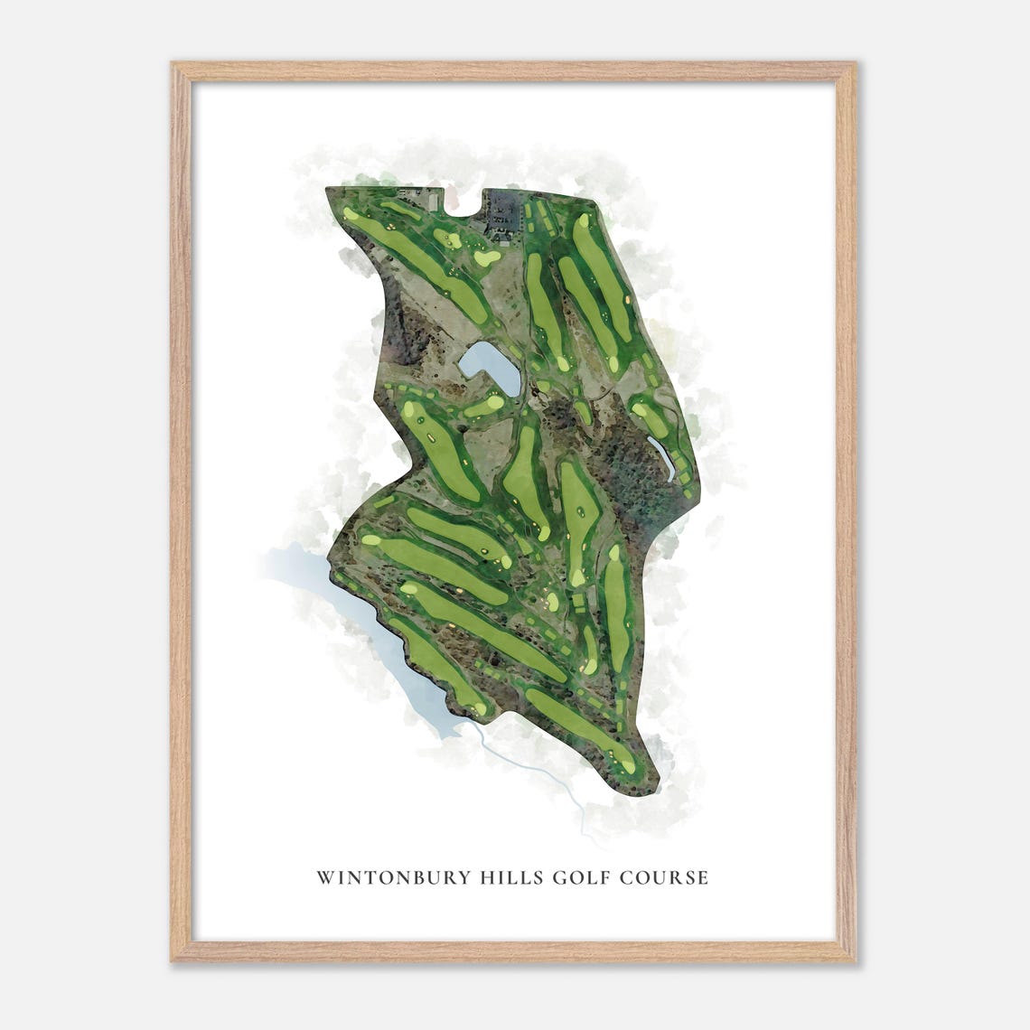 Wintonbury Hills Golf Course Watercolor Aerial Layout Map Poster - Image 6