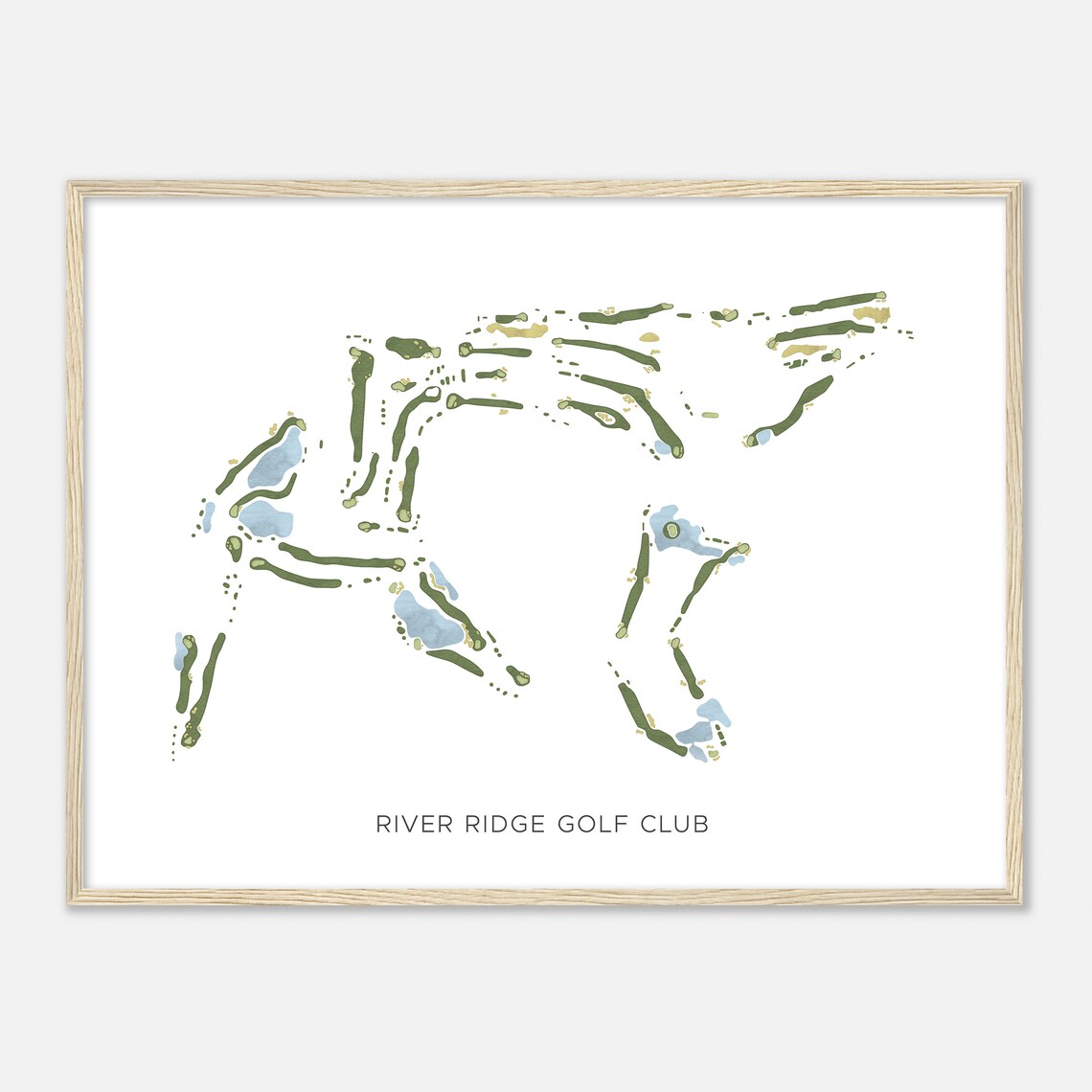 River Ridge Golf Club California Modern Watercolor Map Golfer Gift Golf Wall Art Golf Poster Print Course Layout - Image 2