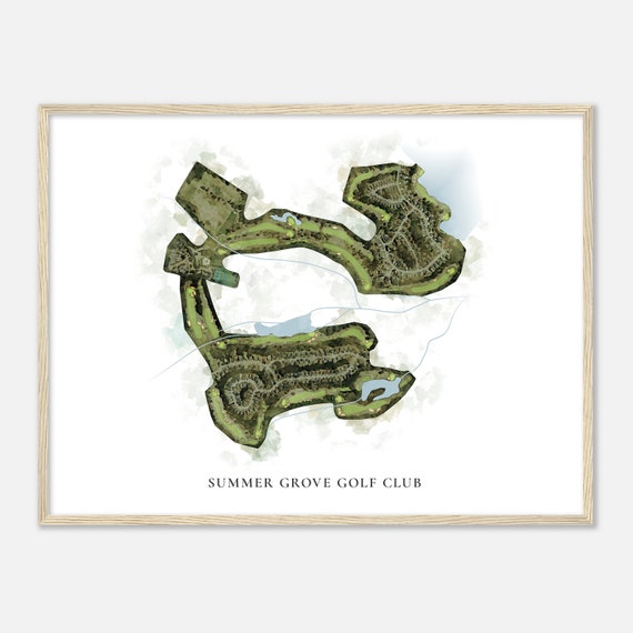 Summer Grove Golf Club Georgia Classic Watercolor Map Golfer Gift Golf Wall Art Golf Poster Print Course Layout