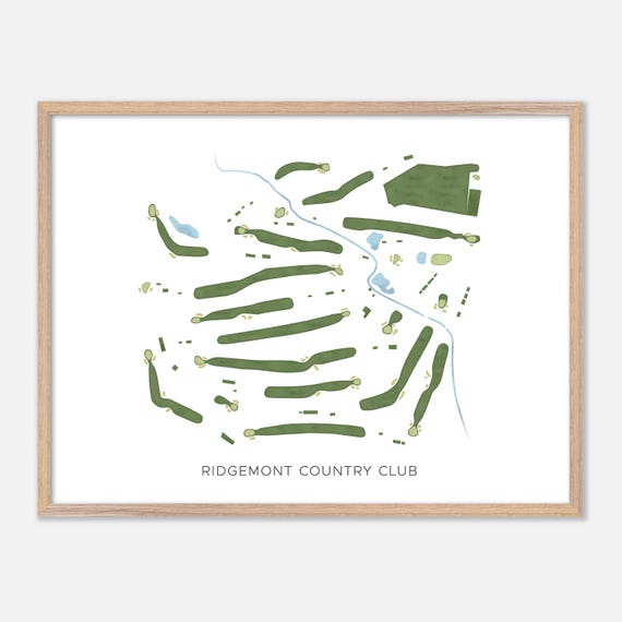 Ridgemont Country Club In Rochester New York Modern Watercolor Map Golfer Gift Golf Wall Art Golf Poster Print Course Layout