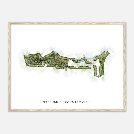 Greenbrier Country Club Classic Watercolor Golf Course Map Poster
