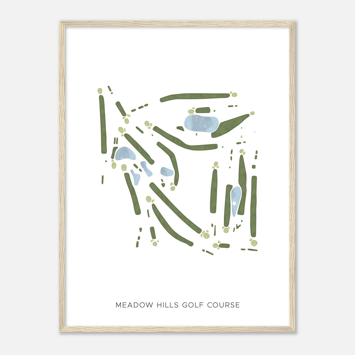 Meadow Hills Golf Course Colorado Modern Watercolor Map Golfer Gift Golf Wall Art Golf Poster Print Course Layout
