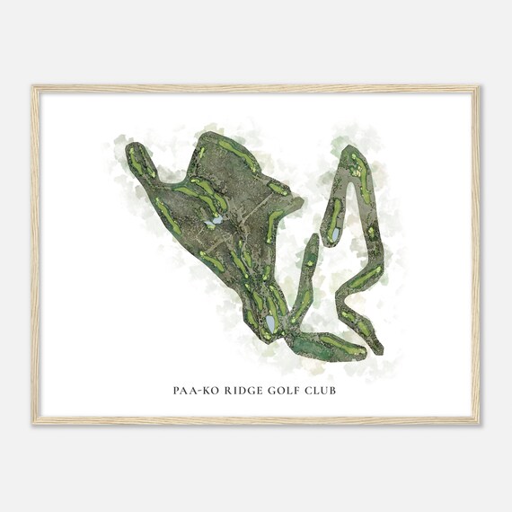 Paa Ko Ridge Golf Club New Mexico Classic Watercolor Map Golfer Gift Golf Wall Art Golf Poster Print Course Layout