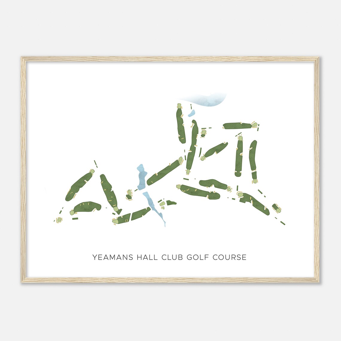 Yeamans Hall Club Golf Course South Carolina Watercolor Map - Image 2