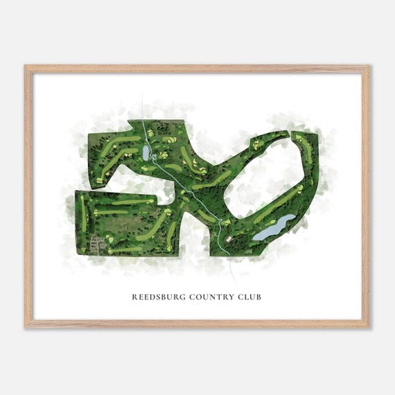 Reedsburg Country Club In Reedsburg Wisconsin Classic Watercolor Map Golfer Gift Golf Wall Art Golf Poster Print Course Layout