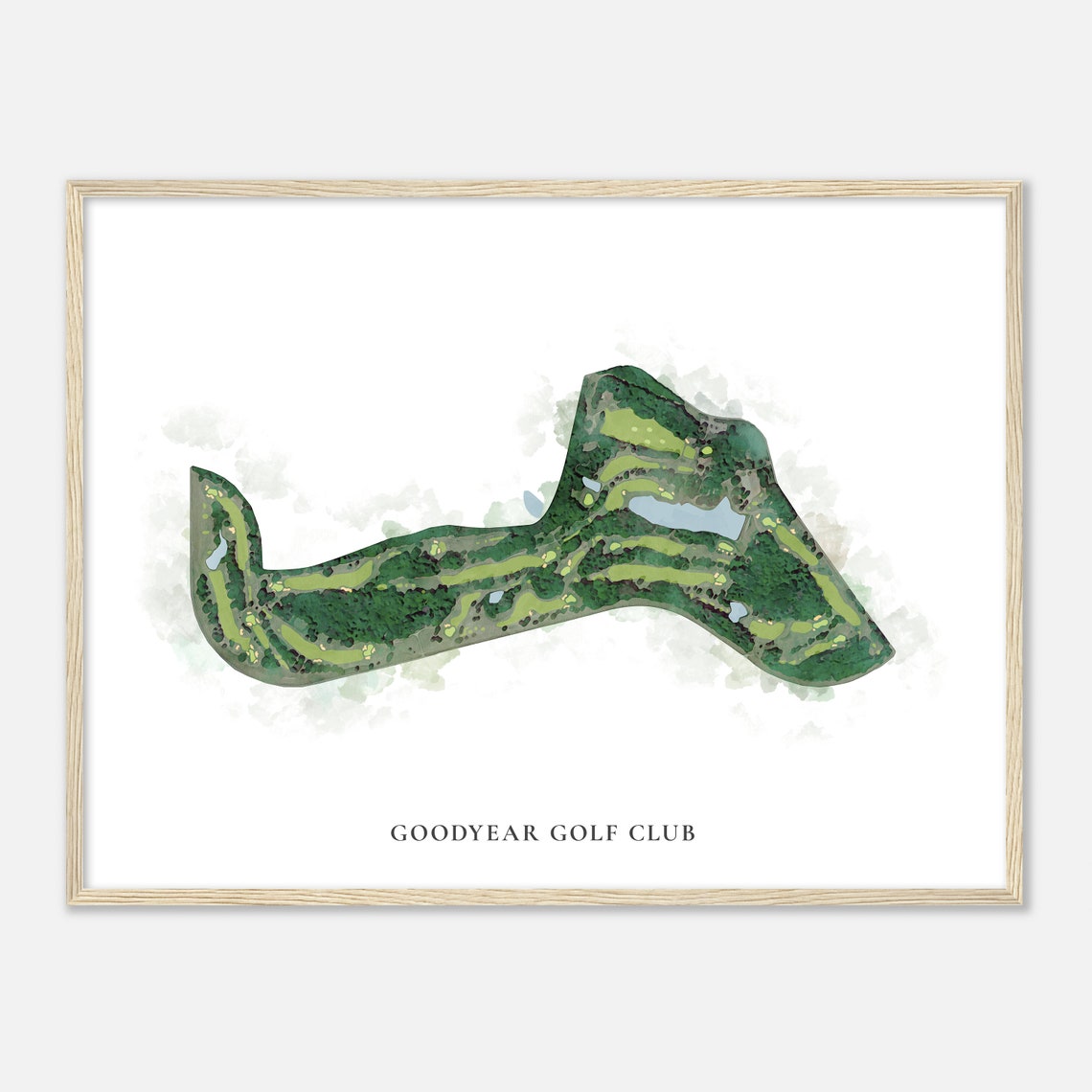 Goodyear Golf Club Classic Watercolor Golf Course Map Art Poster - Image 2