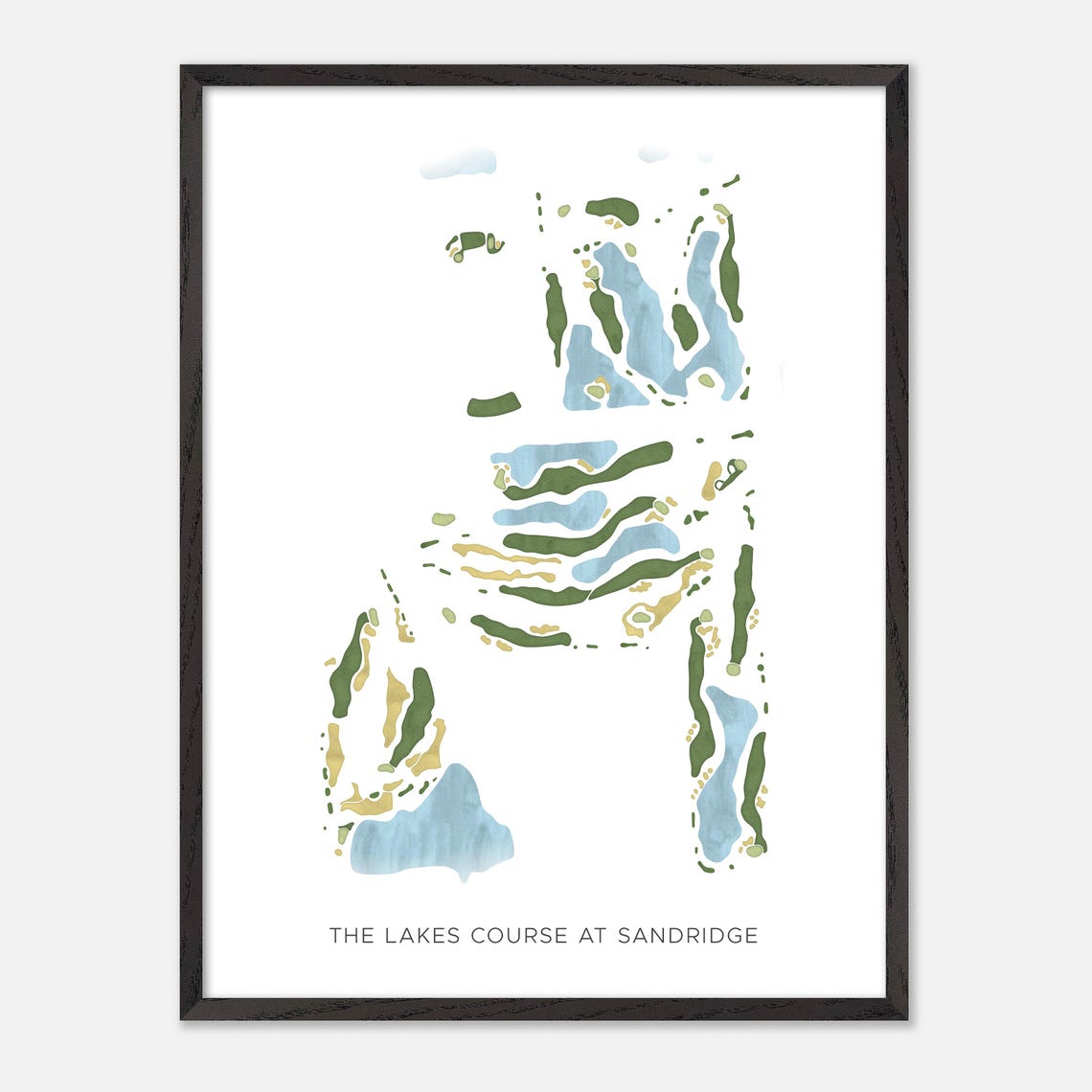 The Lakes Course At Sandridge Minimalist Map Style Golf Poster - Image 2
