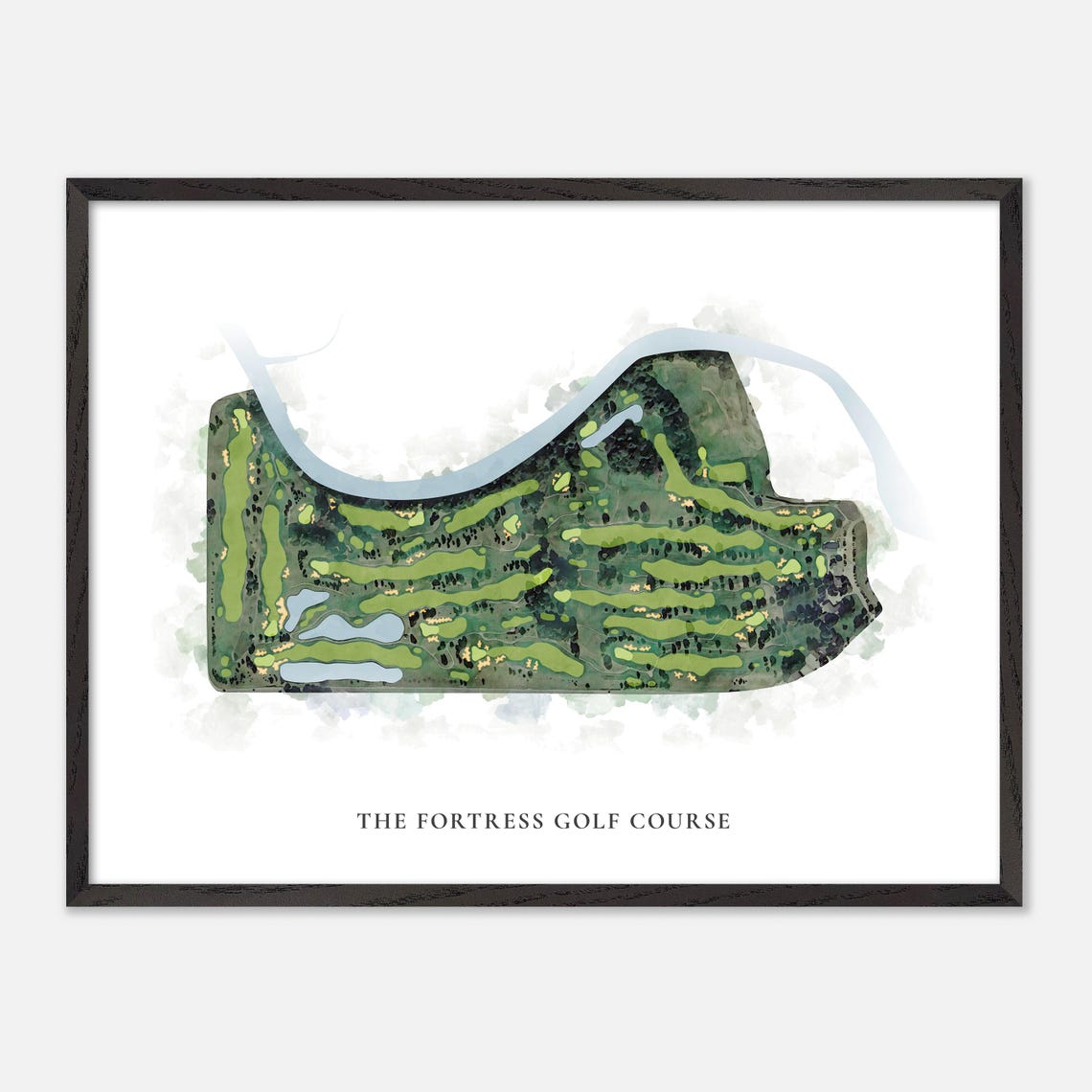 The Fortress Golf Course Michigan Classic Watercolor Map Poster - Image 5