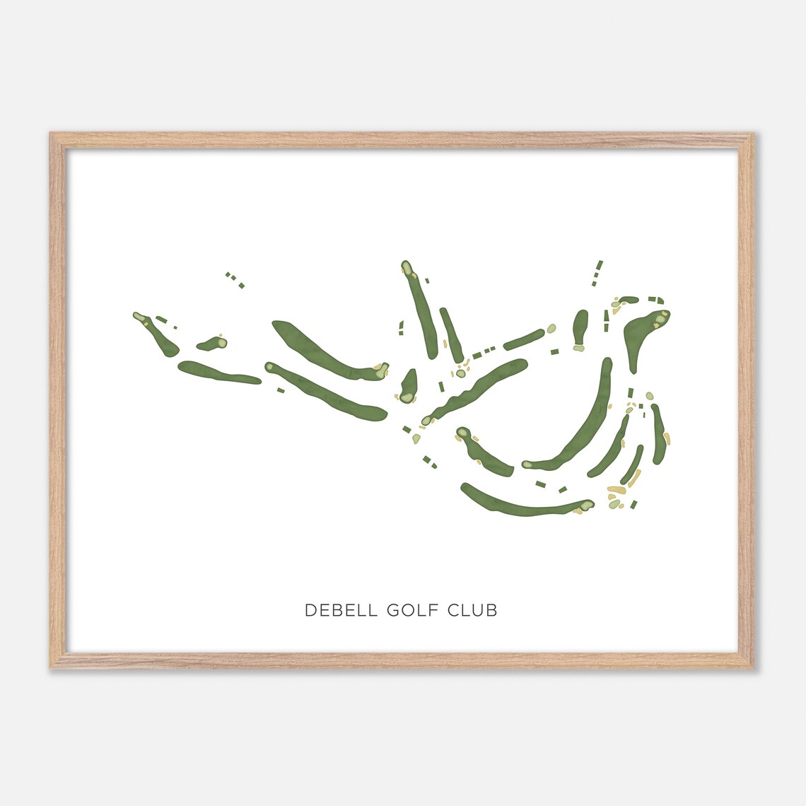 Debell Golf Club Modern Watercolor Golf Course Map Art Print