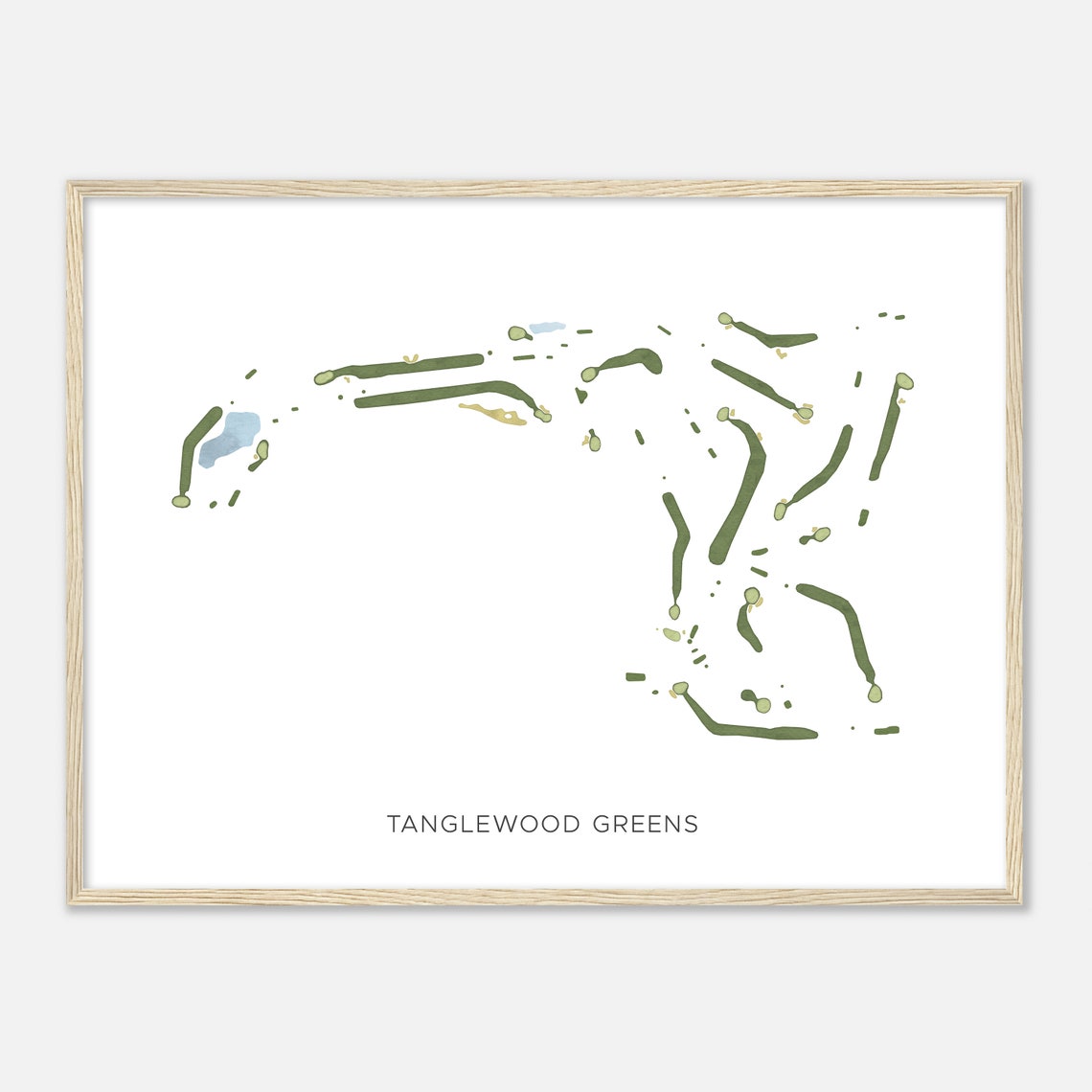 Tanglewood Greens Wisconsin Watercolor Golf Map Print Course Gift Art - Image 2