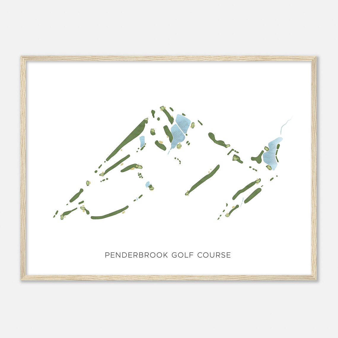 Penderbrook Golf Course Beautiful Minimalist Fairway Line Map Art Poster - Image 2