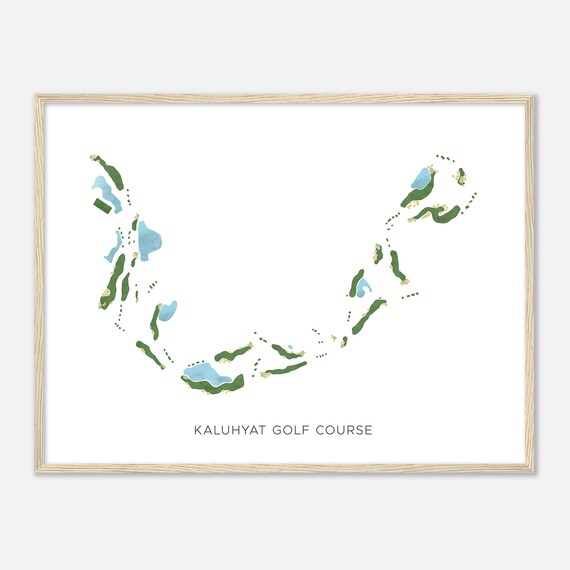 Kaluhyat Golf Course New York Modern Watercolor Map Golfer Gift Golf Wall Art Golf Poster Print Course Layout
