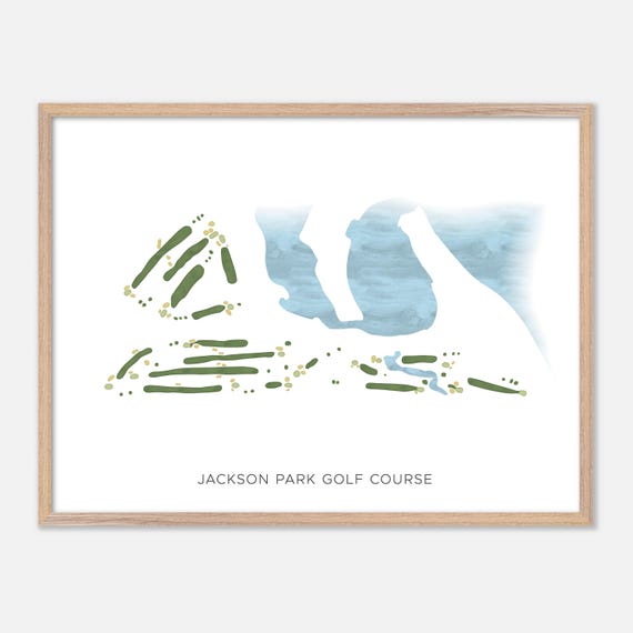Jackson Park Golf Course In Chicago Illinois Modern Watercolor Map Golfer Gift Golf Wall Art Golf Poster Print Course Layout