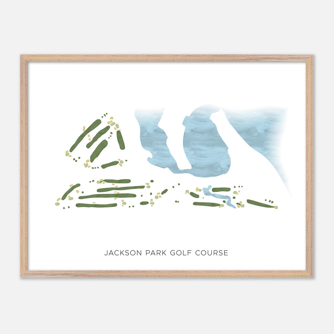 Jackson Park Golf Course Minimalist Watercolor Map Art Poster