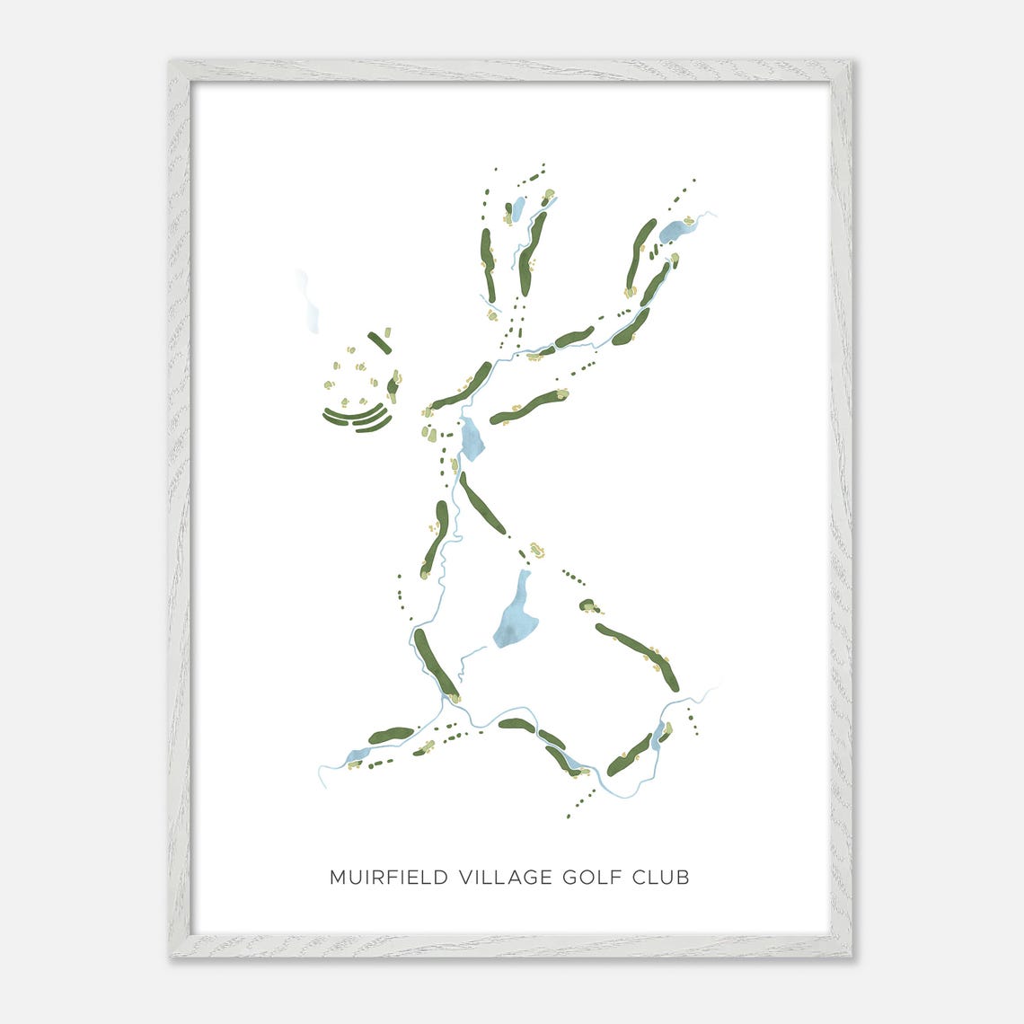 Muirfield Village Golf Club Watercolor Course Map Golfer Gift Poster - Image 2