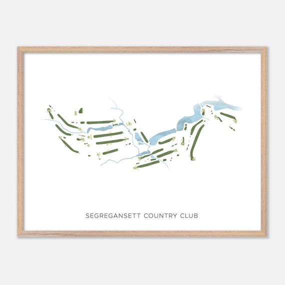 Segregansett Country Club In Taunton Massachusetts Modern Watercolor Map Golfer Gift Golf Wall Art Golf Poster Print Course Layout
