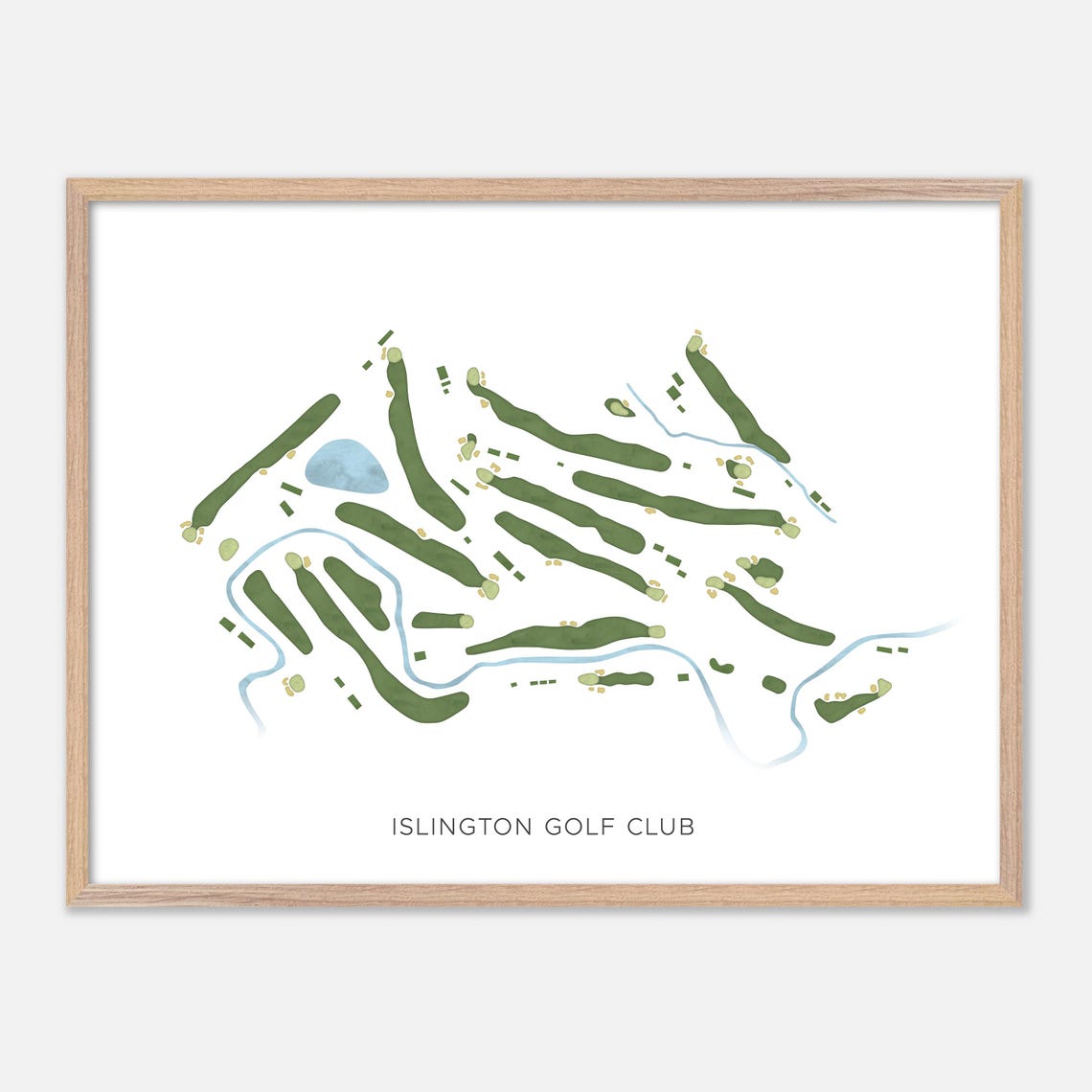 Islington Golf Club Toronto Modern Minimalist Watercolor Map Poster