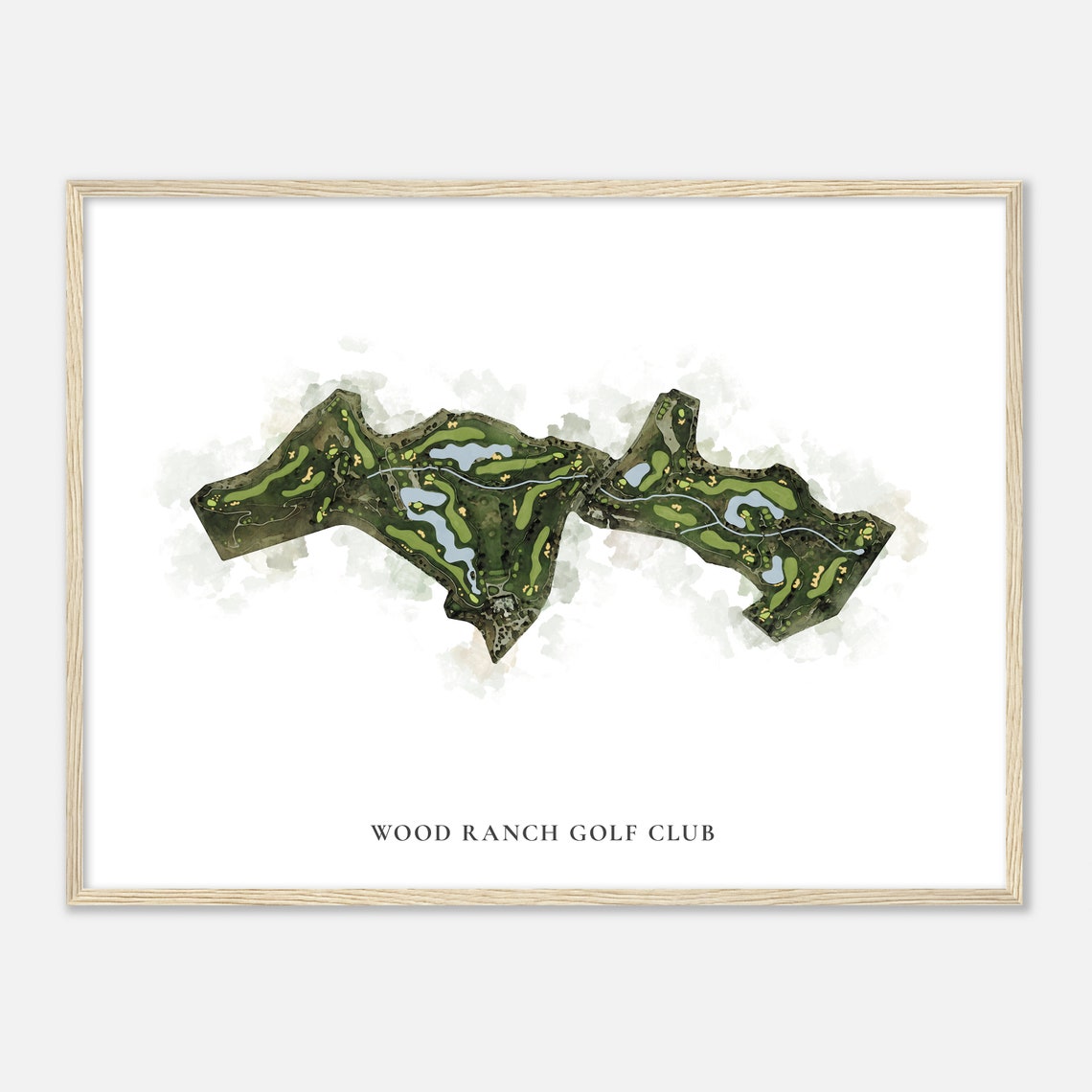 Wood Ranch Golf Club Classic Watercolor Golf Course Map Poster