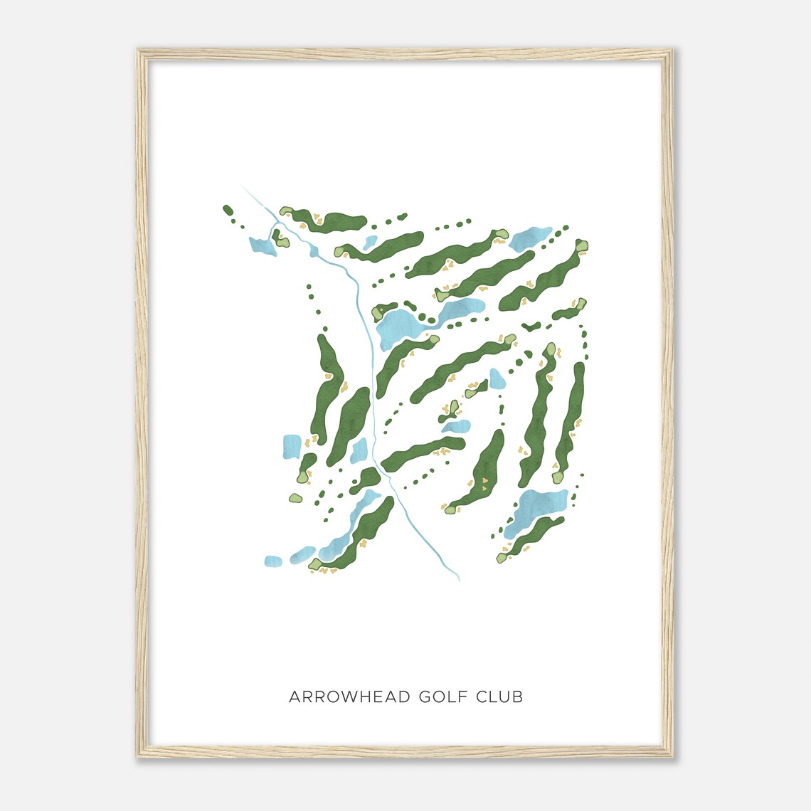 Arrowhead Golf Club New York Modern Watercolor Map Golfer Gift Golf Wall Art Golf Poster Print Course Layout
