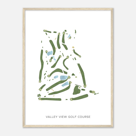 Valley View Golf Course West Virginia Modern Watercolor Map Golfer Gift Golf Wall Art Golf Poster Print Course Layout