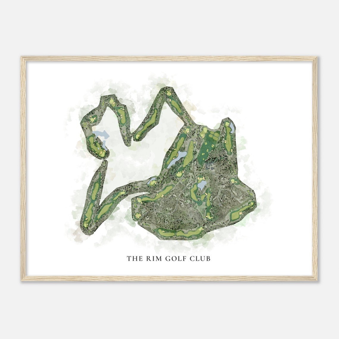 The Rim Golf Club Watercolor Aerial Map Golfer Gift Desert Poster