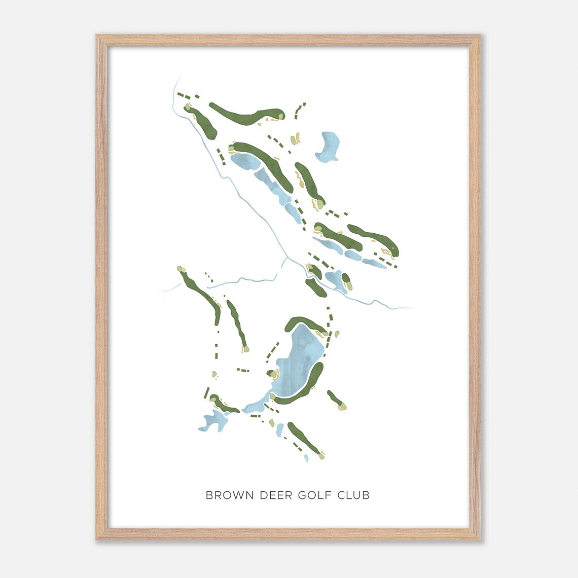 Brown Deer Golf Club Coralville Iowa Modern Watercolor Map Poster - Image 6