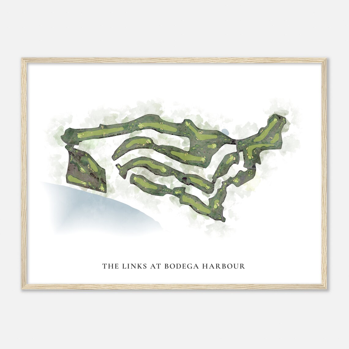 The Links At Bodega Harbour California Classic Watercolor Map Golfer Gift Golf Wall Art Golf Poster Print Course Layout - Image 2