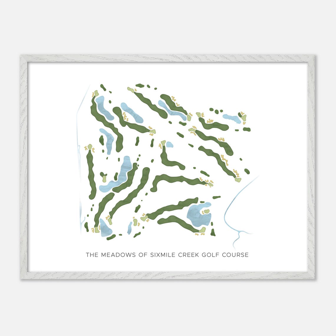 The Meadows of Sixmile Creek Golf Course Watercolor Map Poster - Image 4