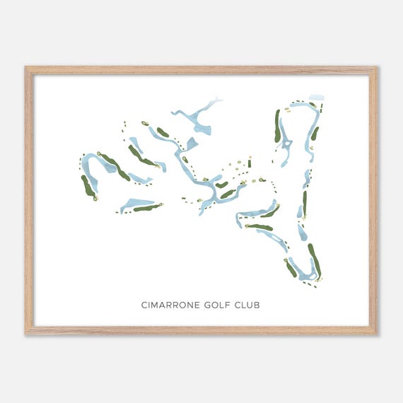 Cimarrone Golf Club In Jacksonville Florida Modern Watercolor Map Golfer Gift Golf Wall Art Golf Poster Print Course Layout