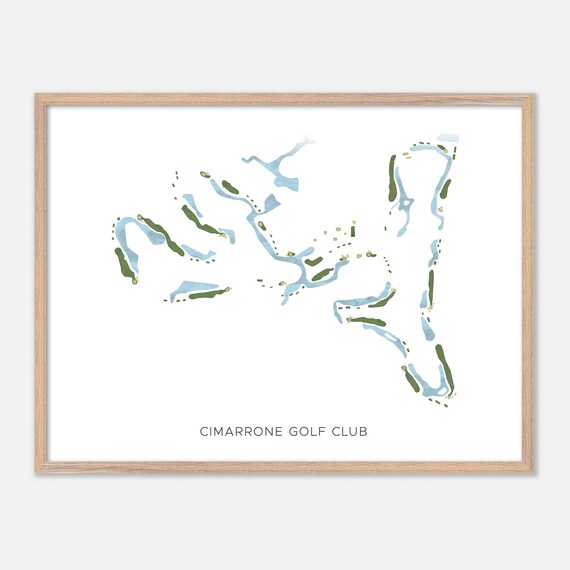 Cimarrone Golf Club Minimalist Watercolor Course Map Wall Art