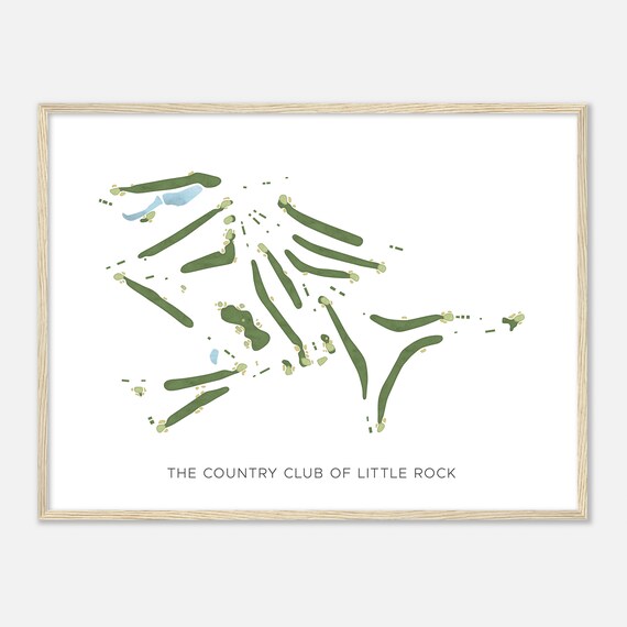The Country Club Of Little Rock Modern Watercolor Golf Map Poster