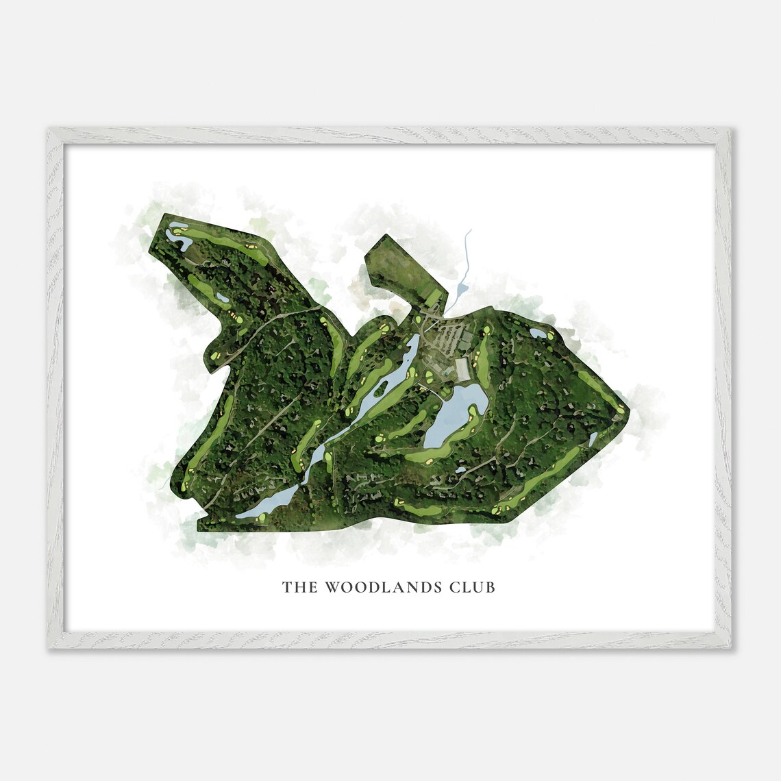 The Woodlands Club Falmouth Maine Classic Watercolor Map Poster - Image 4