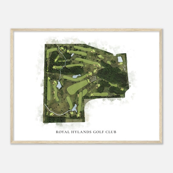 Royal Hylands Golf Club Indiana Classic Watercolor Map Golfer Gift Golf Wall Art Golf Poster Print Course Layout