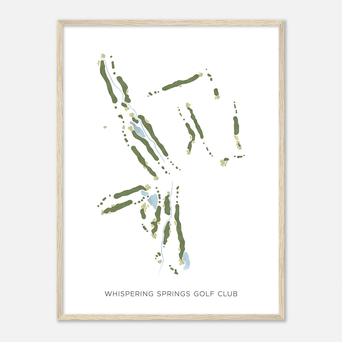 Whispering Springs Golf Club Modern Minimalist Course Map Poster