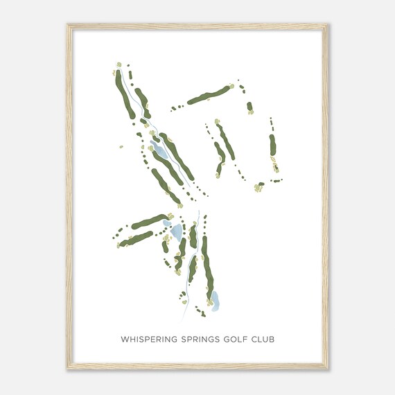 Whispering Springs Golf Club Wisconsin Modern Watercolor Map Golfer Gift Golf Wall Art Golf Poster Print Course Layout