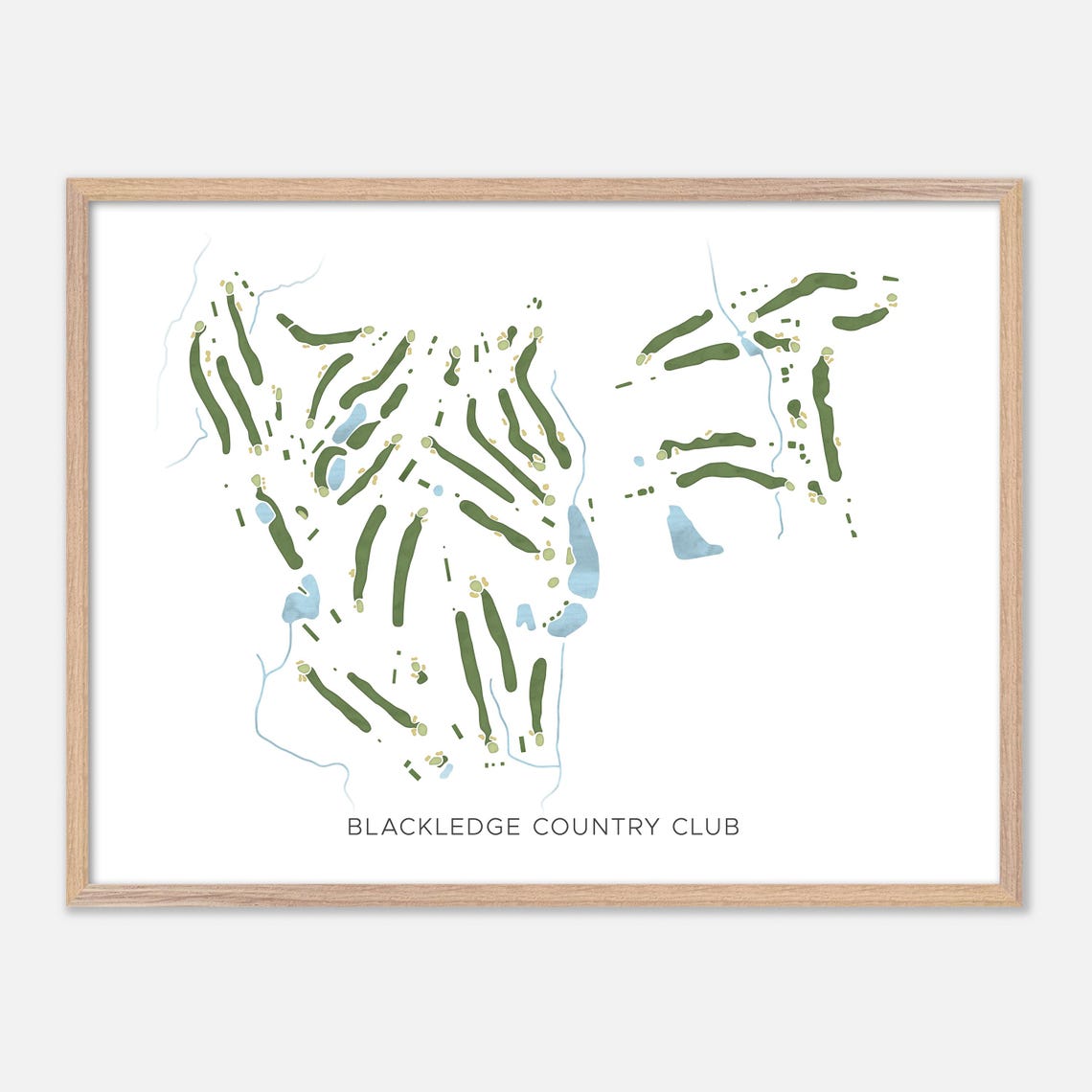 Blackledge Country Club In Hebron Connecticut Modern Watercolor Map Golfer Gift Golf Wall Art Golf Poster Print Course Layout
