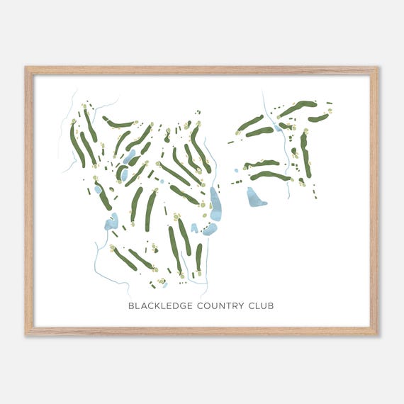 Blackledge Country Club In Hebron Connecticut Modern Watercolor Map Golfer Gift Golf Wall Art Golf Poster Print Course Layout