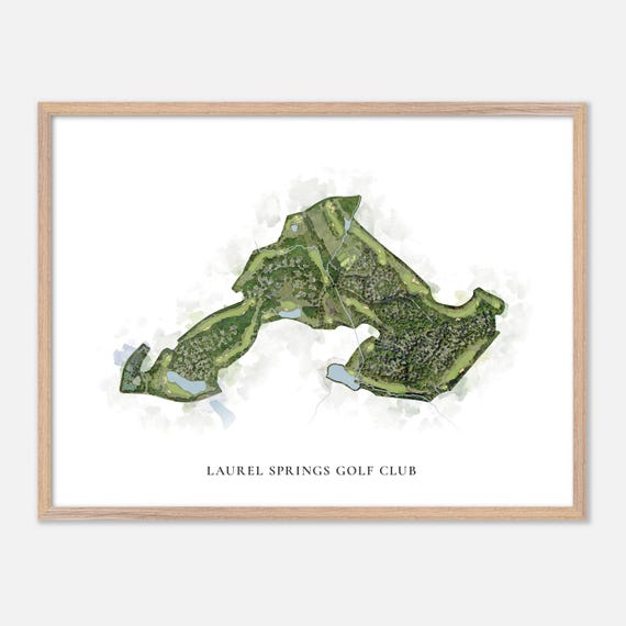 Laurel Springs Golf Club In Suwanee Georgia Classic Watercolor Map Golfer Gift Golf Wall Art Golf Poster Print Course Layout