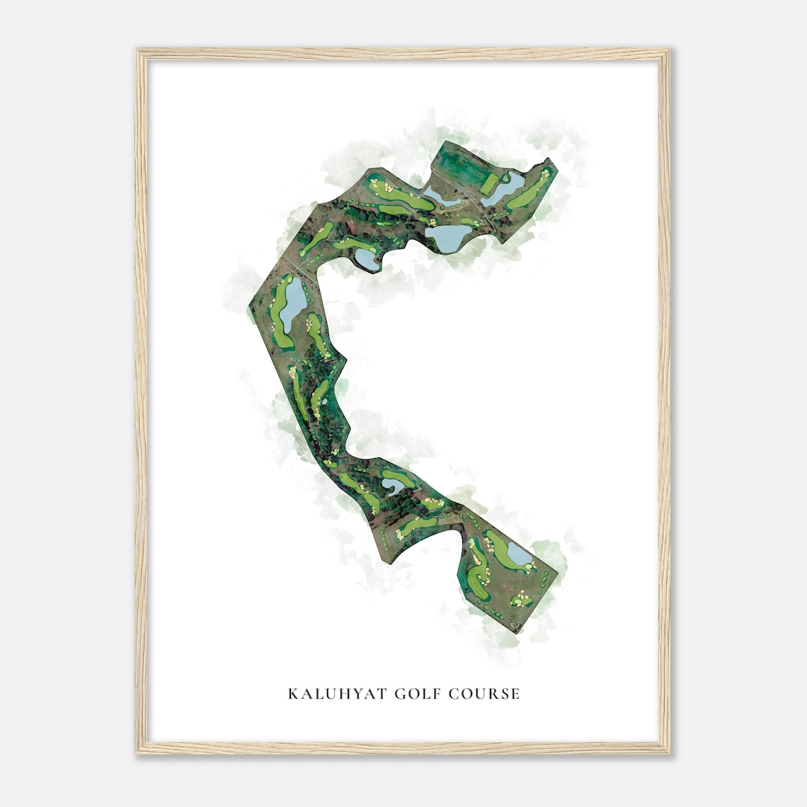 Kaluhyat Golf Course Classic Detailed Aerial Watercolor Map Art Poster - Image 2