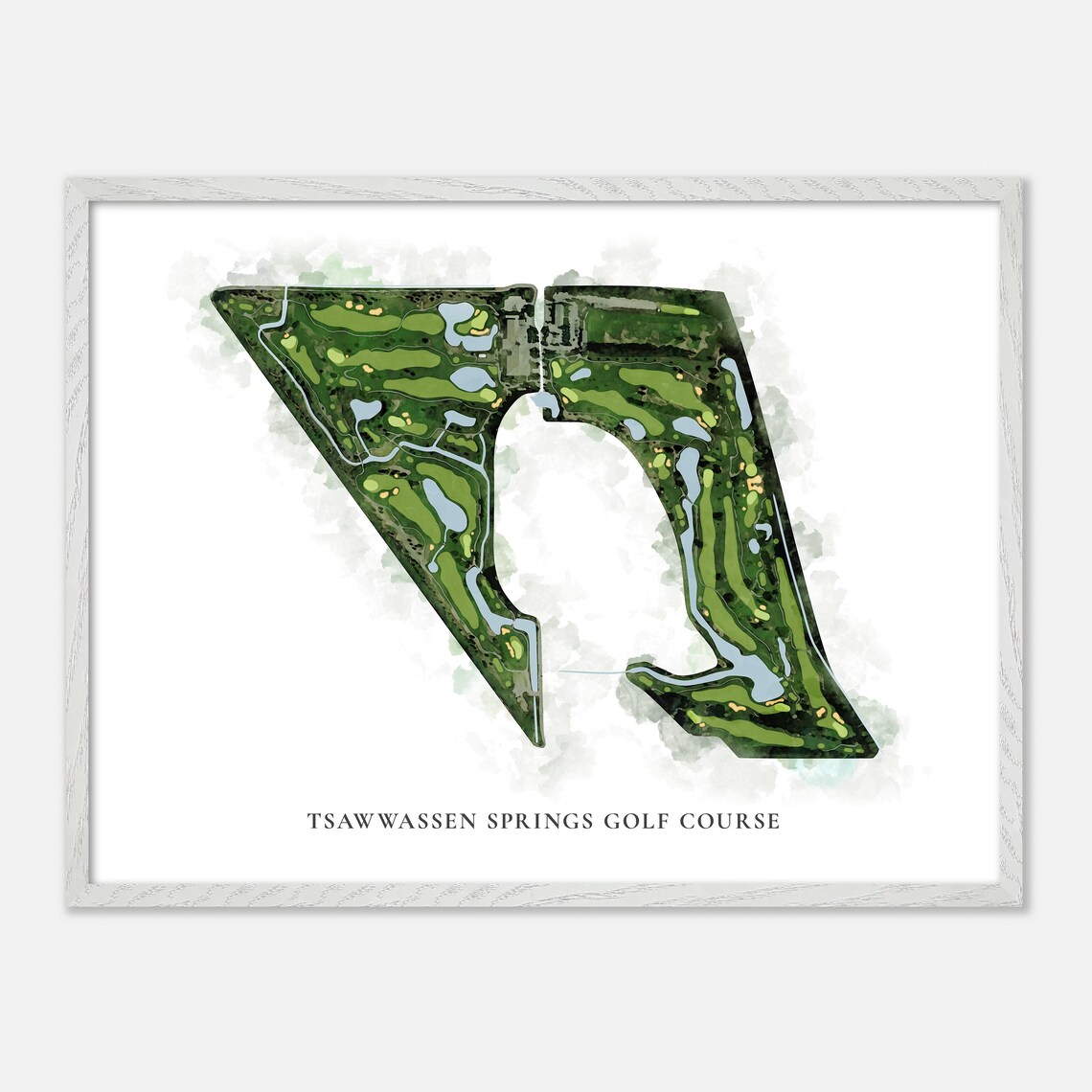 Tsawwassen Springs Golf Course Canada Classic Watercolor Course Map Poster - Image 3