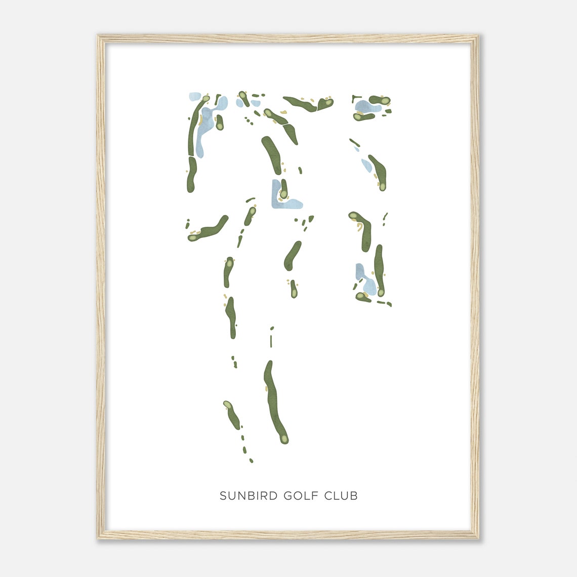 Sunbird Golf Club Modern Minimalist Course Map Golfer Gift Poster