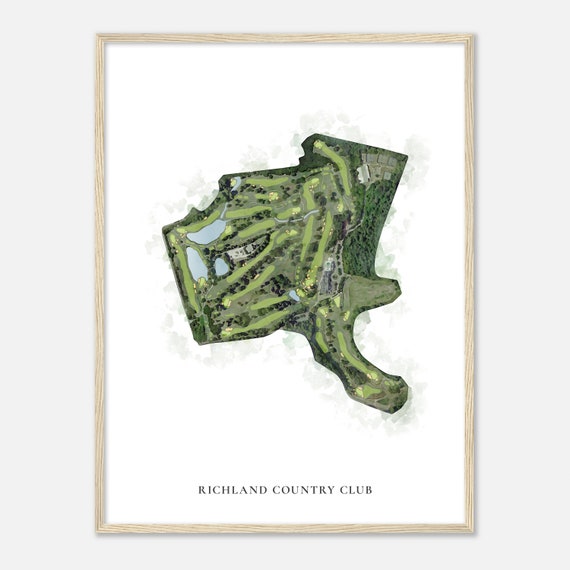 Richland Country Club Tennessee Classic Watercolor Map Golfer Gift Golf Wall Art Golf Poster Print Course Layout