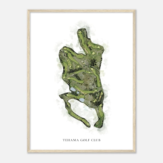 Tehama Golf Club California Classic Watercolor Map Golfer Gift Golf Wall Art Golf Poster Print Course Layout