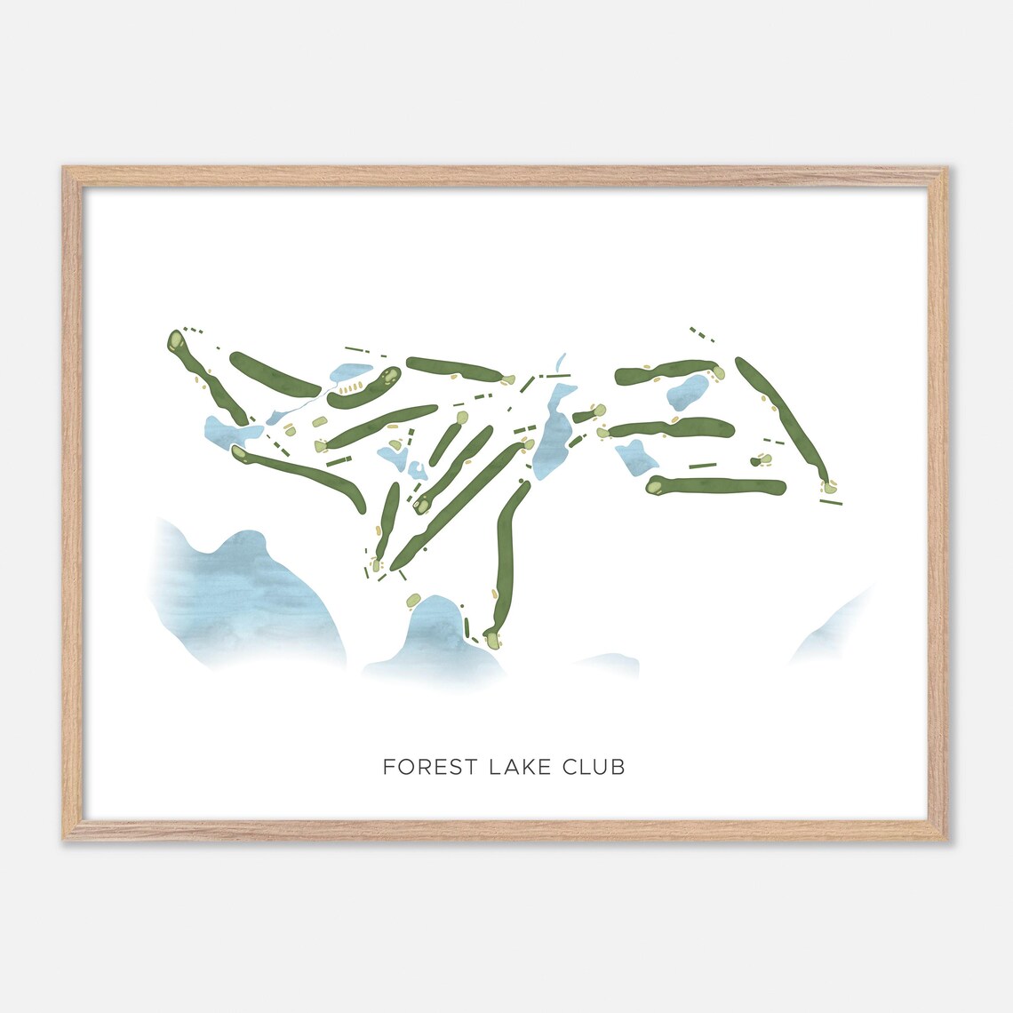Forest Lake Club Columbia South Carolina Modern Watercolor Map Poster