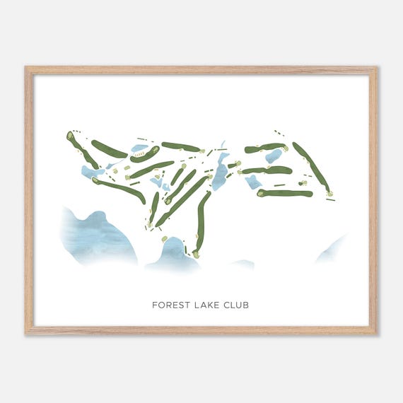 Forest Lake Club In Columbia South Carolina Modern Watercolor Map Golfer Gift Golf Wall Art Golf Poster Print Course Layout